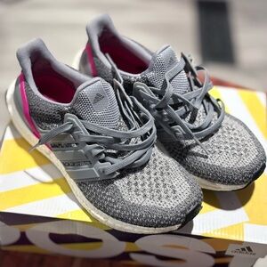 Adidas Women's Gray and Pink Sneakers
